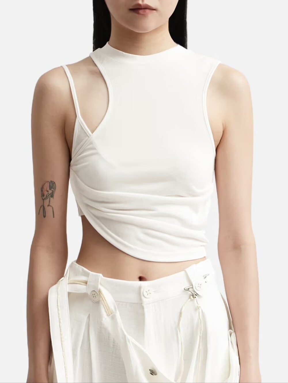 Hyein Seo Twisted Crop Top 'Ivory' xs- Small
